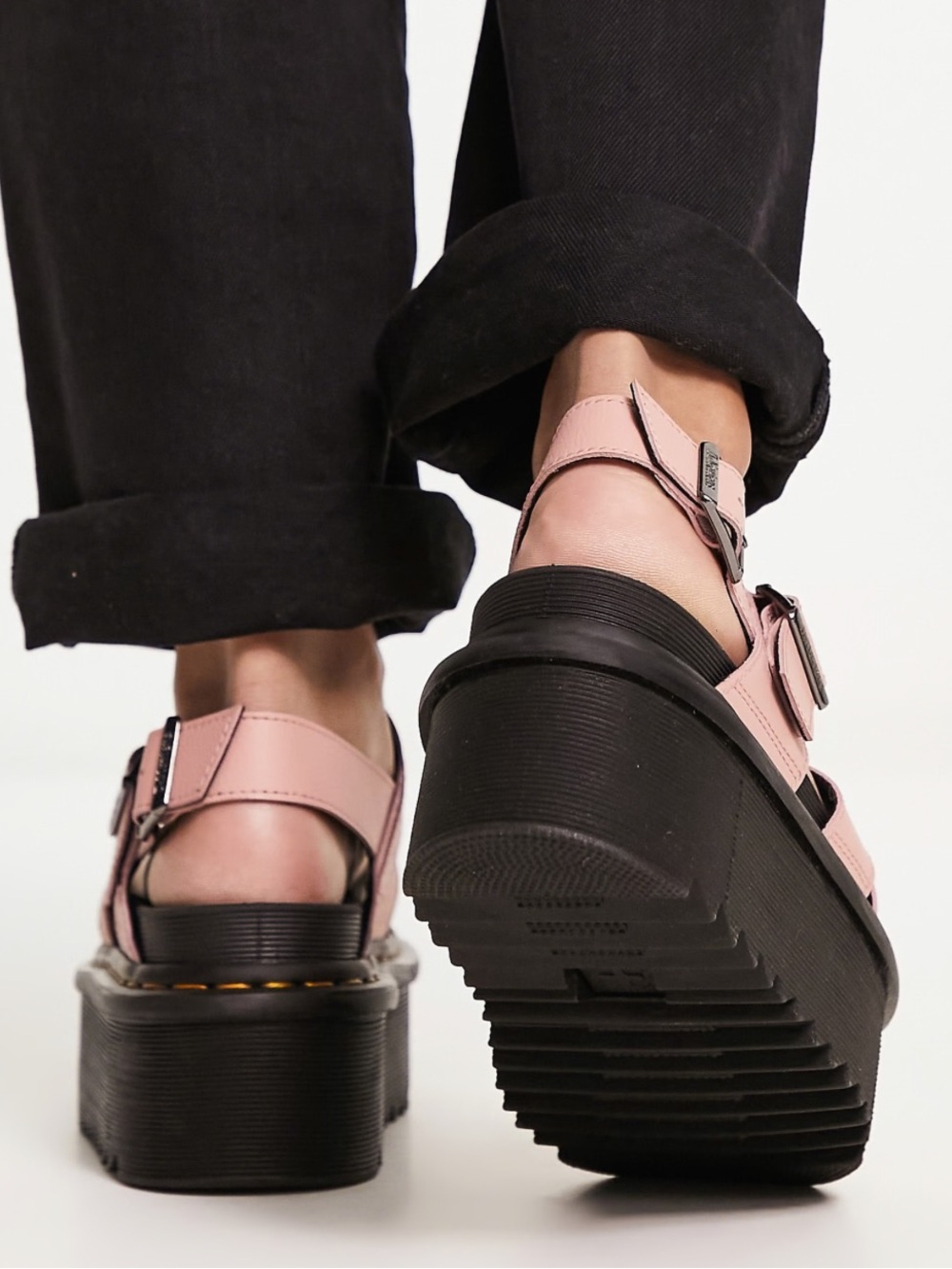 Dr. Martens Voss II Athena Leather Strap Platform Peach Beige Women’s size 8 NEW - Picture 11 of 13